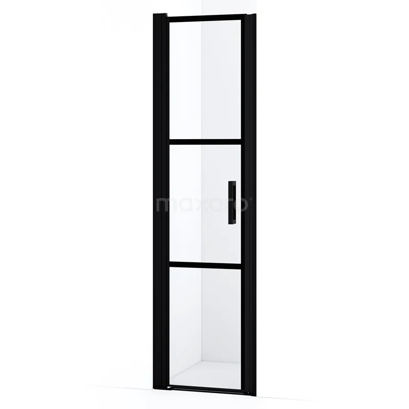 Diamond Duschtür | 50 cm Matt Schwarz Klar mit schwarzen Streifen Drehtür DDA104528LMBN Diamond Duschtür | 50 cm Matt Schwarz Klar mit schwarzen Streifen Drehtür DDA104528LMBN