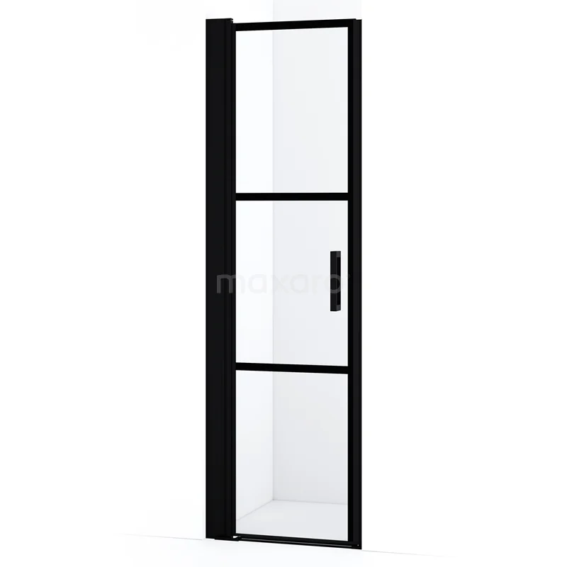 Diamond Shower door | 60 cm Matte black Clear with black stripes Pivot door DDA105218LMBN