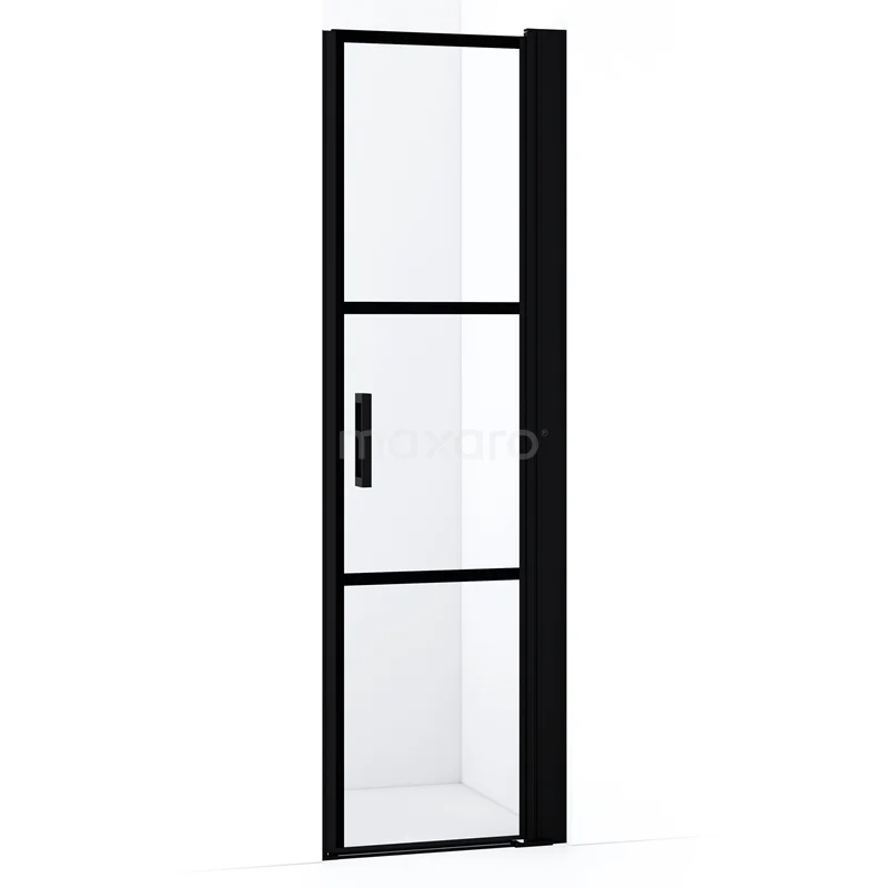 Diamond Shower door | 60 cm Matte black Clear with black stripes Pivot door DDA105218RMBN