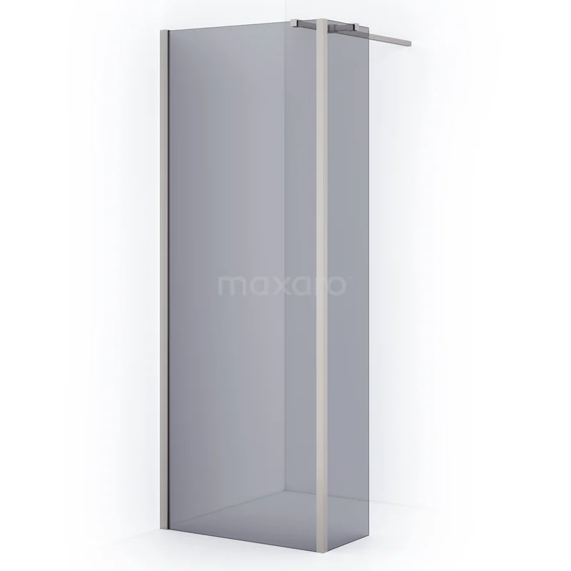 Diamond Walk-in shower | 80 cm Stainless steel Smoke glass Fixed wall with side panel IDC0803311BRN