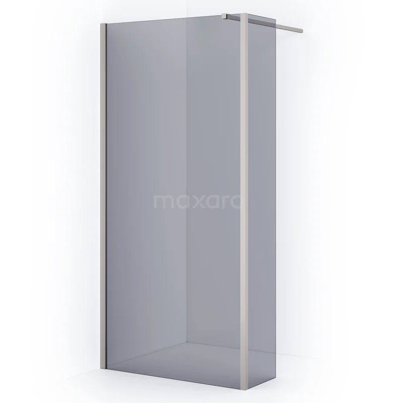 Diamond Walk-in shower | 100 cm Stainless steel Smoke glass Fixed wall with side panel IDC1003111BRN