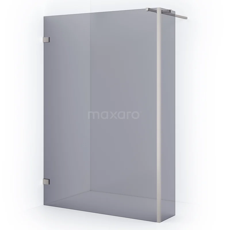 Diamond Walk-in shower | 120 cm Stainless steel Smoke glass Fixed wall with side panel IDC1203321BRN