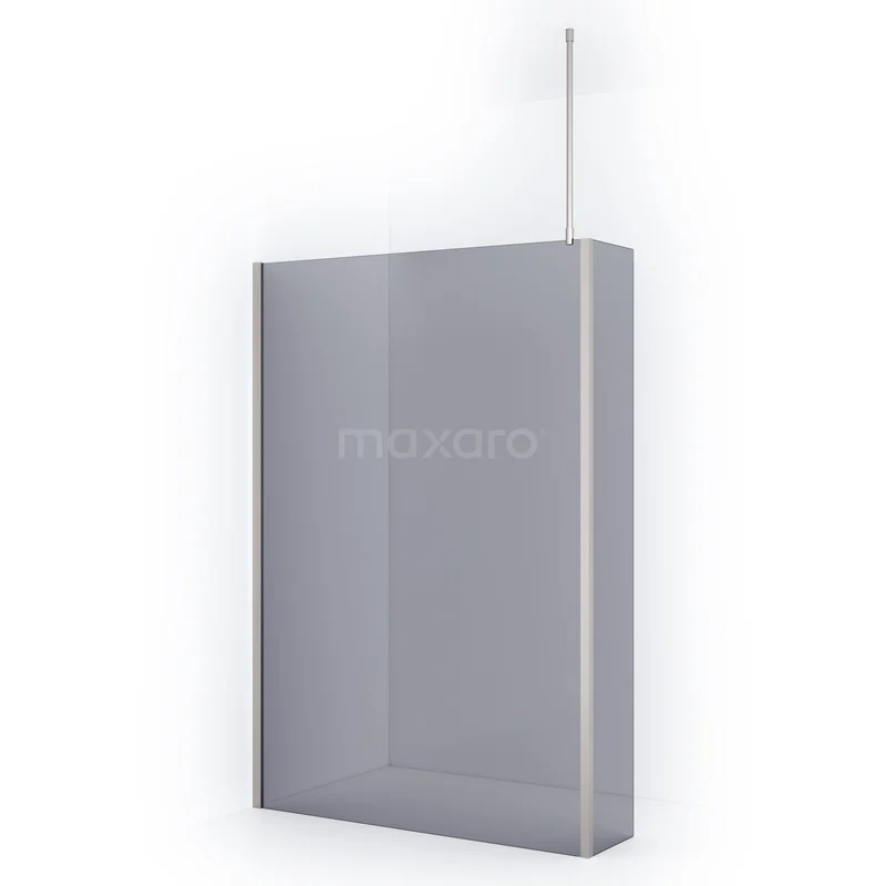 Diamond Walk-in shower | 110 cm Stainless steel Smoke glass Fixed wall with side panel IDC1103711BRN