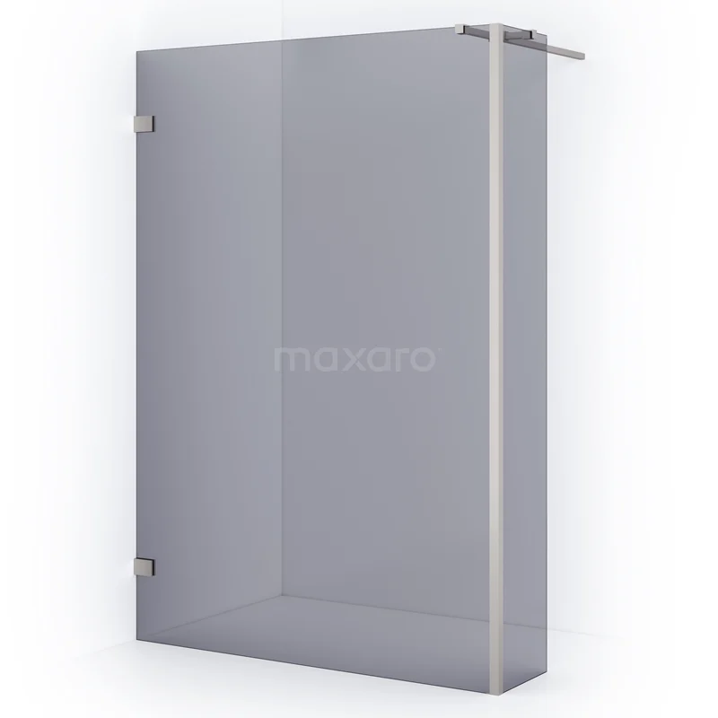 Diamond Walk-in shower | 140 cm Stainless steel Smoke glass Fixed wall with side panel IDC1403321BRN