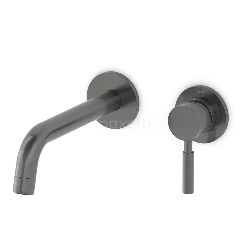 Built-in Basin tap Radius Black Steel, Single lever mixer tap, Extended spout, Black metal 55.153.541ZM