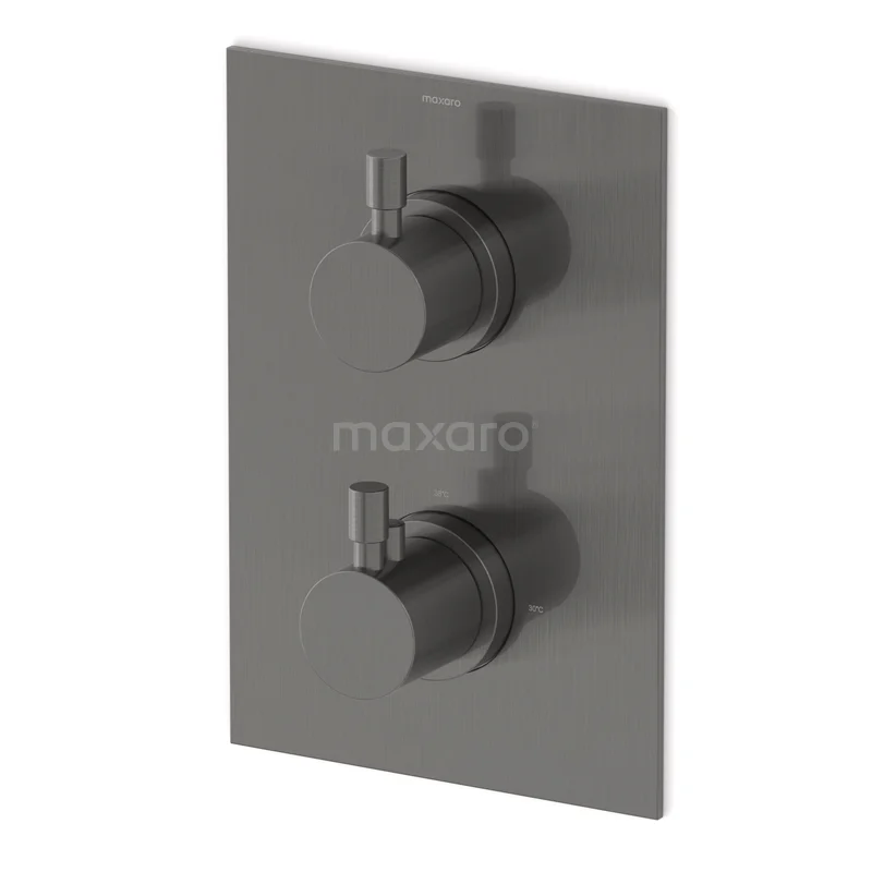 Radius Einbau Badewannenarmatur mit Regendusche | Schwarzes Metall Thermostatisch DIM55-00115 Radius Einbau Badewannenarmatur mit Regendusche | Schwarzes Metall Thermostatisch DIM55-00115