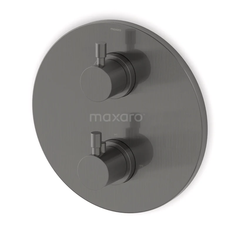 Radius Einbau Badewannenarmatur mit Regendusche | Schwarzes Metall Thermostatisch DIM55-00114 Radius Einbau Badewannenarmatur mit Regendusche | Schwarzes Metall Thermostatisch DIM55-00114
