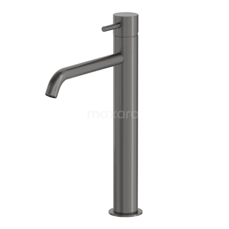 High Basin Tap Radius Black Steel, Single Lever Mixer Tap, Extended Spout, Black metal 55.003.591ZM