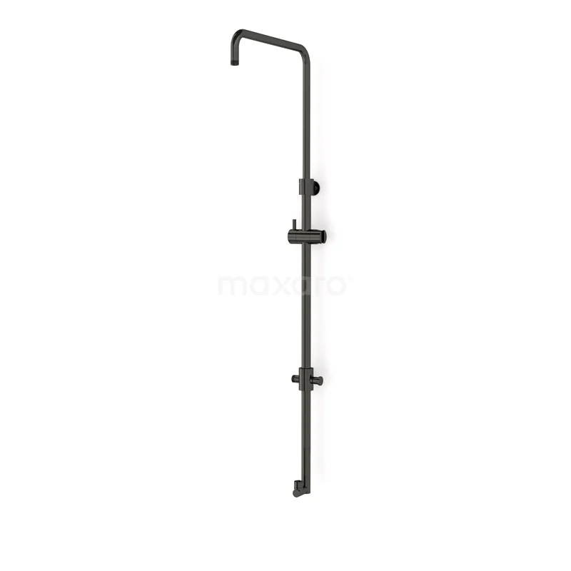 Shower rail for overhead shower set Radius Black chrome, with adjustable hand shower holder, Black chrome 55.107.300BC