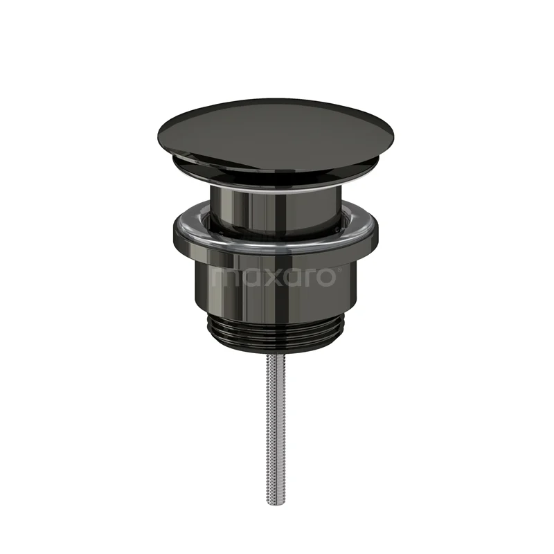 Waste plug Non-closable Black chrome Round 99.000.504BC