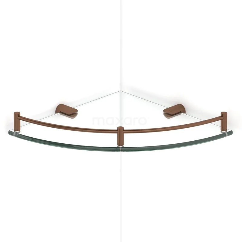 Radius Eckregal | Kupfer | Glas | Badezimmer 190-2101KP Radius Eckregal | Kupfer | Glas | Badezimmer 190-2101KP