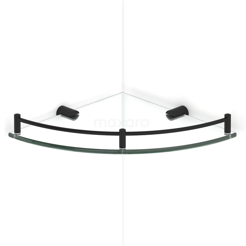 Radius Eckregal | Schwarz | Glas | Badezimmer 190-2101MB Radius Eckregal | Schwarz | Glas | Badezimmer 190-2101MB