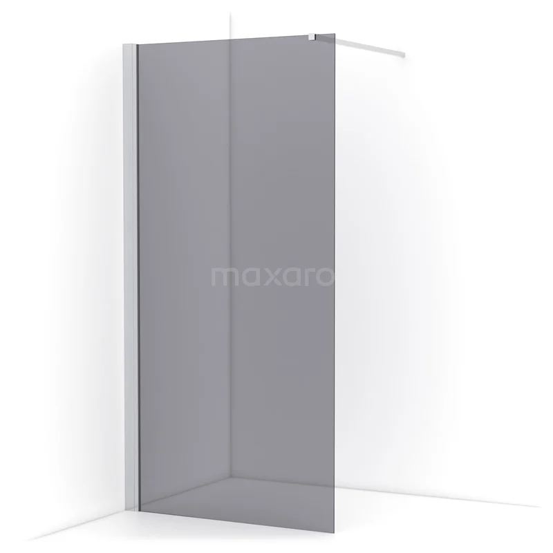 Diamond Walk-in shower | 90 cm Chrome Smoke glass Fixed wall IDA09131C
