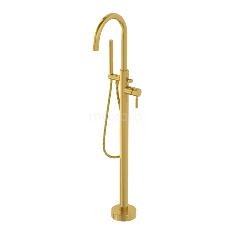 Freestanding bath tap with handheld shower Radius Gold, Single lever mixer tap, Gold BSG-5503-50001
