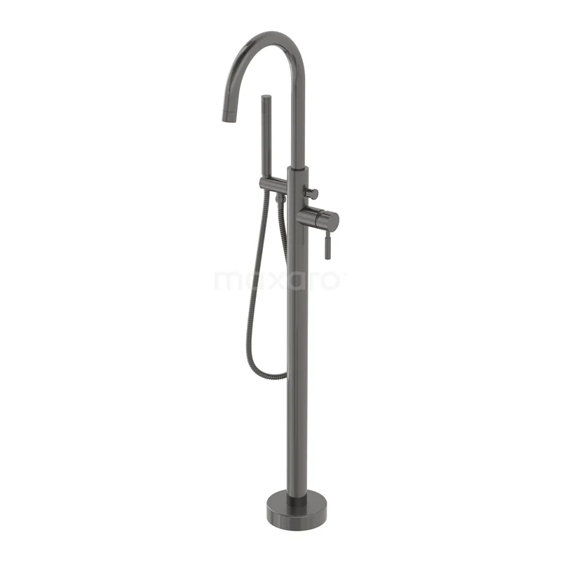 Freestanding bath tap with handheld shower Radius Black Steel, Single lever mixer tap, Black metal BSG-5503-30001