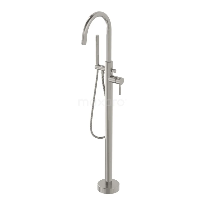 Freestanding bath tap with Handheld shower Radius Steel, Single lever mixer tap, Stainless steel BSG-5503-10001