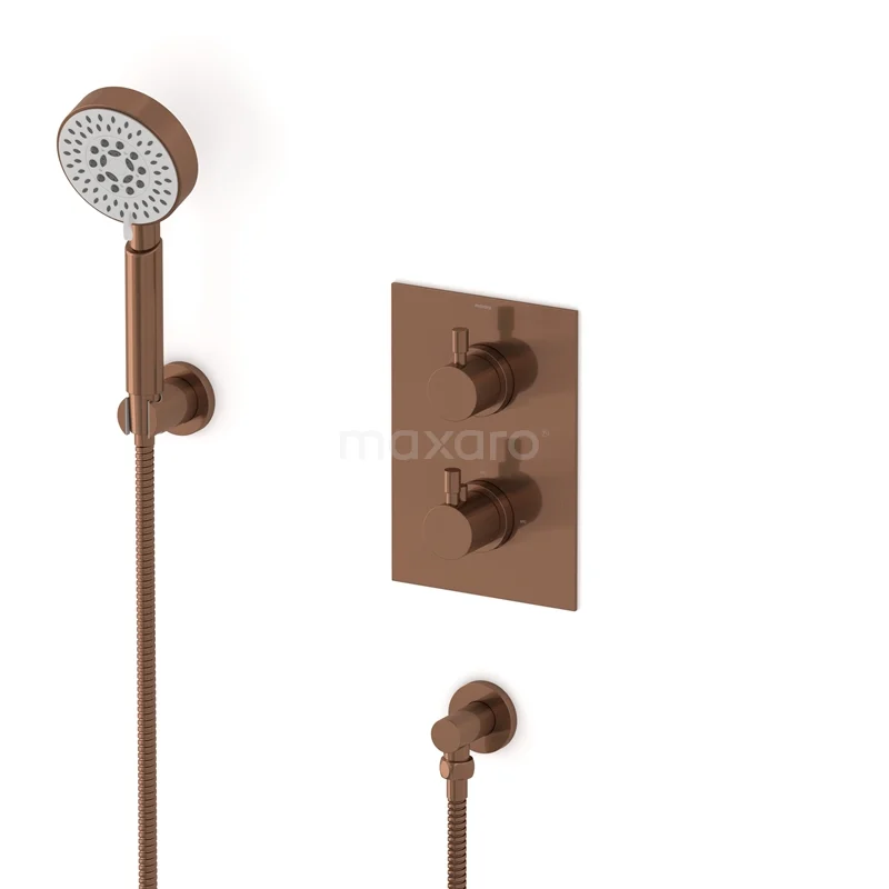 Radius Unterputz-Brausegarnitur | Kupfer Thermostatarmatur mit Handbrause 5 Positionen AIK55-00006 Radius Unterputz-Brausegarnitur | Kupfer Thermostatarmatur mit Handbrause 5 Positionen AIK55-00006