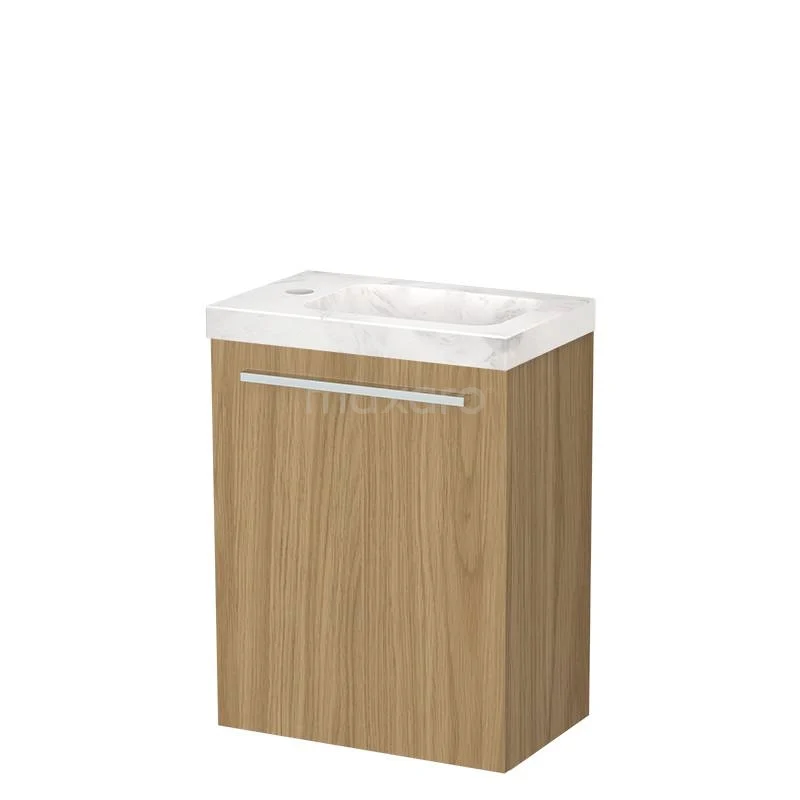 Modulo Pico Toilet furniture with basin | 40 cm Natural veneer Flat front Natural stone TMW10-00764