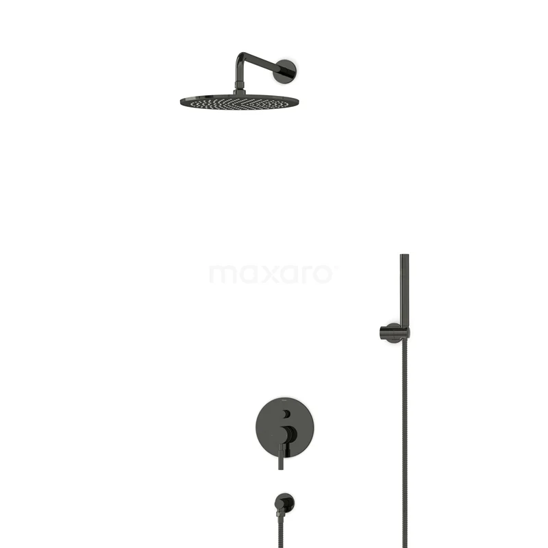 Radius Rain shower Built-in | Black chrome 30 cm Rain shower Single lever BIB55-00027