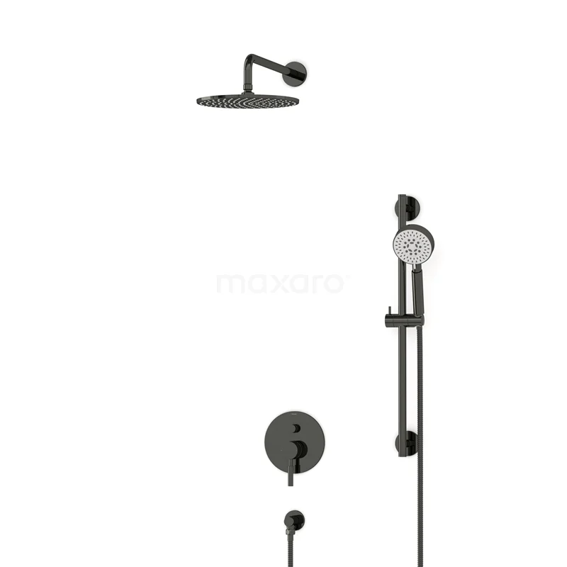 Radius Schwarzchrom Unterputz-Regenbrausegarnitur, Mischbatterie, 25cm Kopfbrause, Schwarzchrom BIB55-00132 Radius Schwarzchrom Unterputz-Regenbrausegarnitur, Mischbatterie, 25cm Kopfbrause, Schwarzchrom BIB55-00132