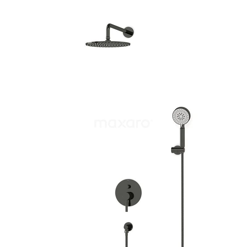 Radius Rain shower Built-in | Black chrome 25 cm Rain shower Single lever BIB55-00150