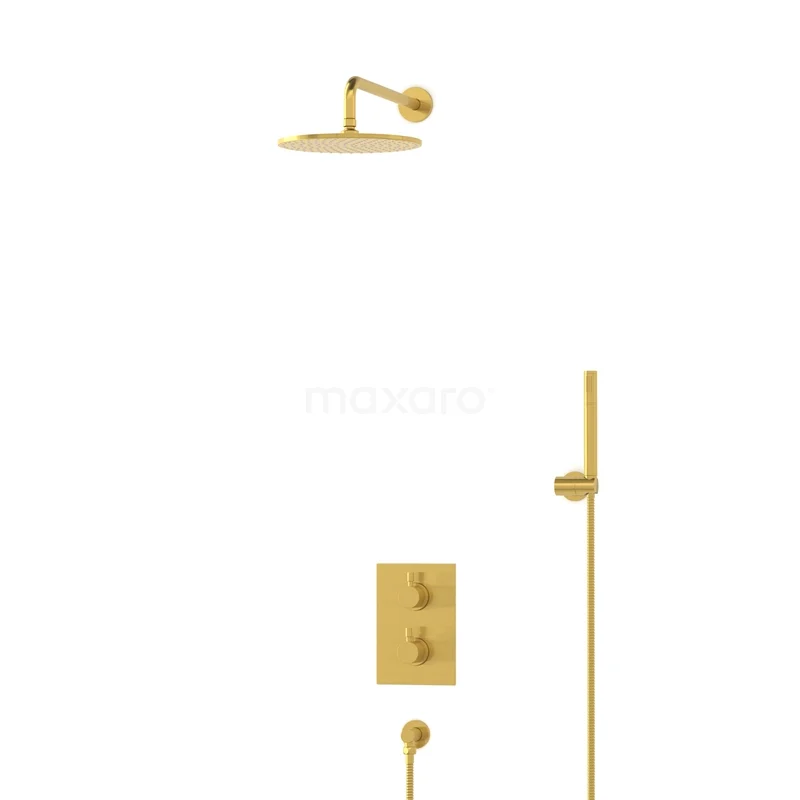 Radius Rain shower Built-in | Gold 25 cm Rain shower Thermostatic BIG55-00023