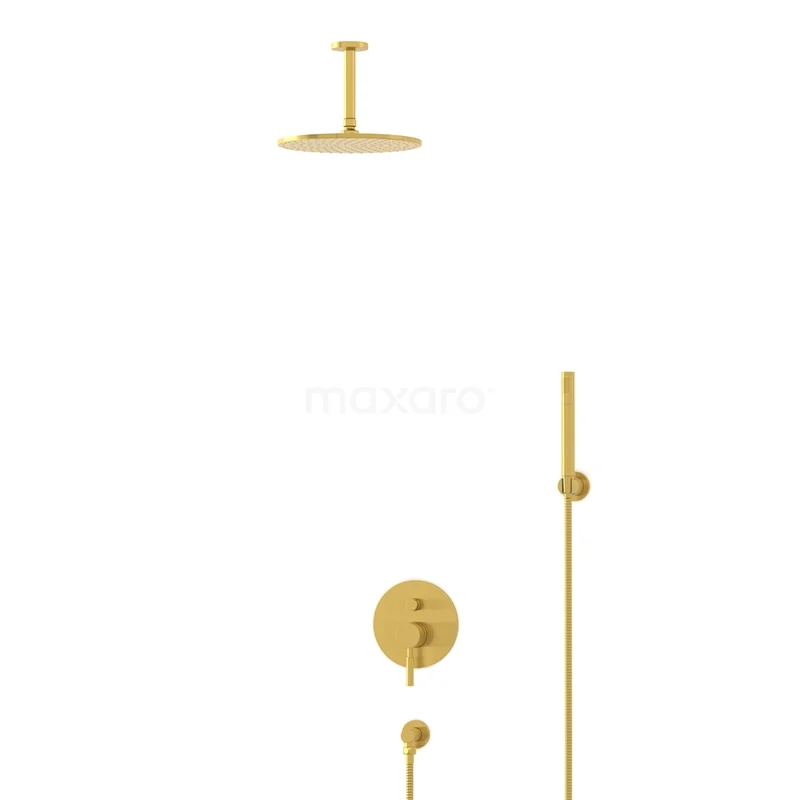 Radius Rain shower Built-in | Gold 25 cm Rain shower Single lever BIG55-00087