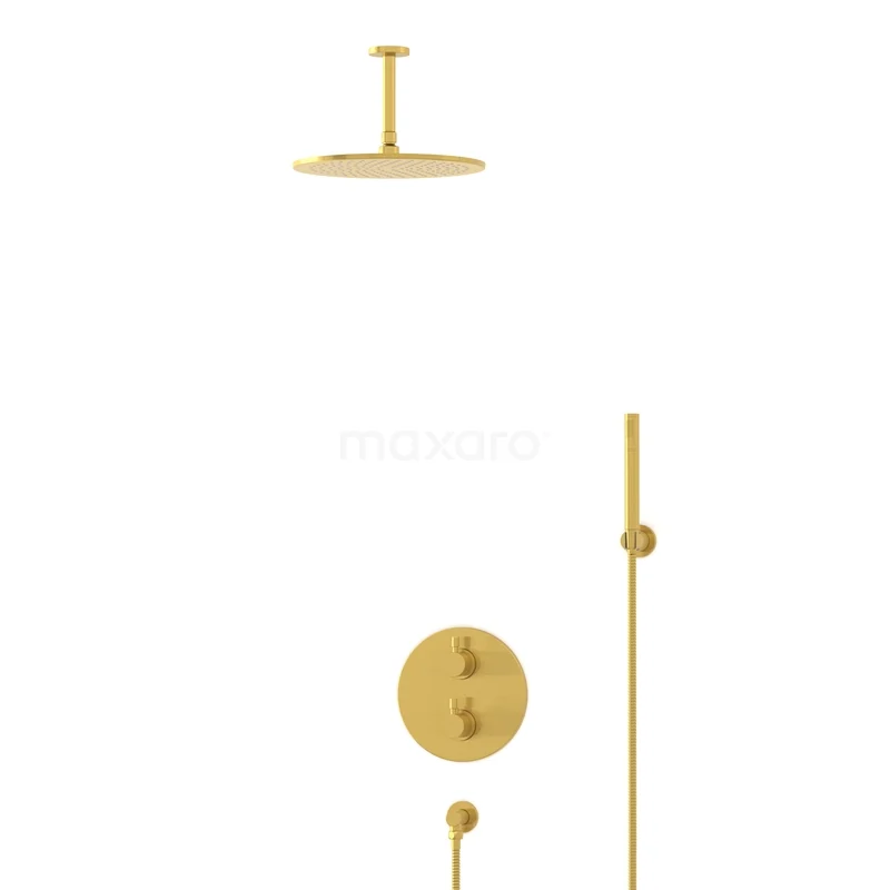 Radius Rain shower Built-in | Gold 30 cm Rain shower Thermostatic BIG55-00088