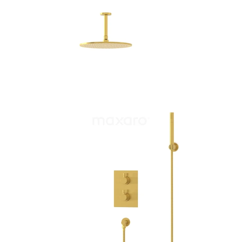 Radius Rain shower Built-in | Gold 30 cm Rain shower Thermostatic BIG55-00089