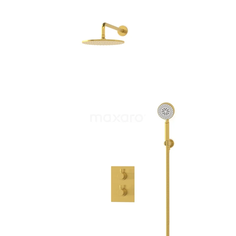 Radius Rain shower Built-in | Gold 25 cm Rain shower Thermostatic BIG55-00113