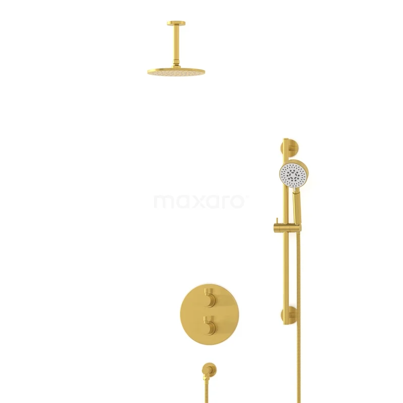 Radius Rain shower Built-in | Gold 20 cm Rain shower Thermostatic BIG55-00136