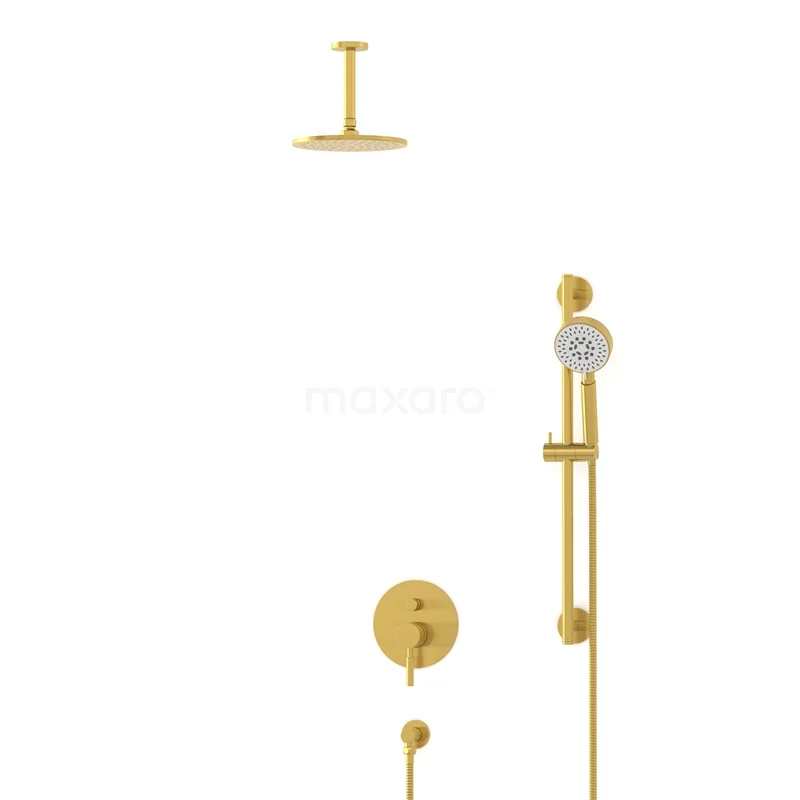 Radius Gold Unterputz-Regenbrausegarnitur, Mischbatterie, 20cm Kopfbrause, Gold BIG55-00138 Radius Gold Unterputz-Regenbrausegarnitur, Mischbatterie, 20cm Kopfbrause, Gold BIG55-00138