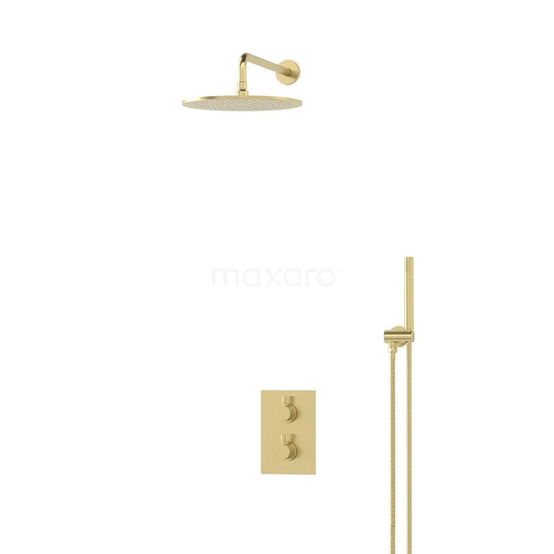 Radius Rain shower Built-in | Light gold 30 cm Rain shower Thermostatic BIL55-00010