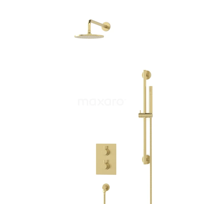 Radius Rain shower Built-in | Light gold 20 cm Rain shower Thermostatic BIL55-00056