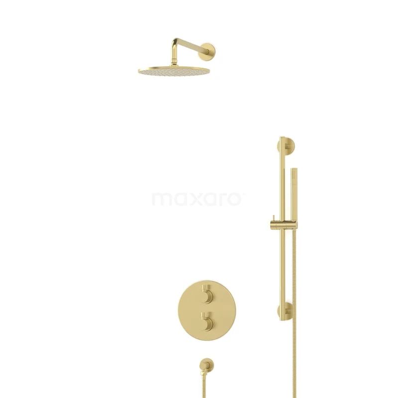 Radius Rain shower Built-in | Light gold 25 cm Rain shower Thermostatic BIL55-00058