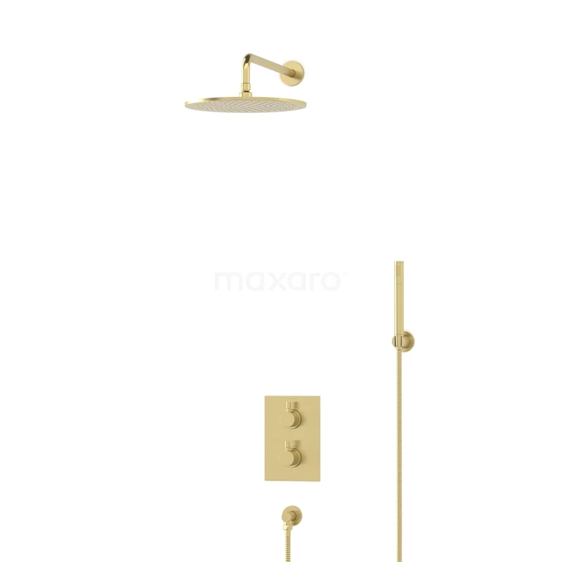 Radius Rain shower Built-in | Light gold 30 cm Rain shower Thermostatic BIL55-00080