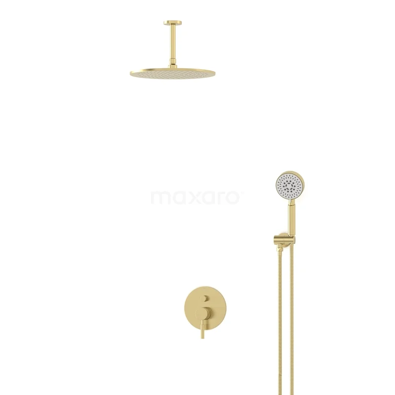 Radius Rain shower Built-in | Light gold 30 cm Rain shower Single lever BIL55-00108