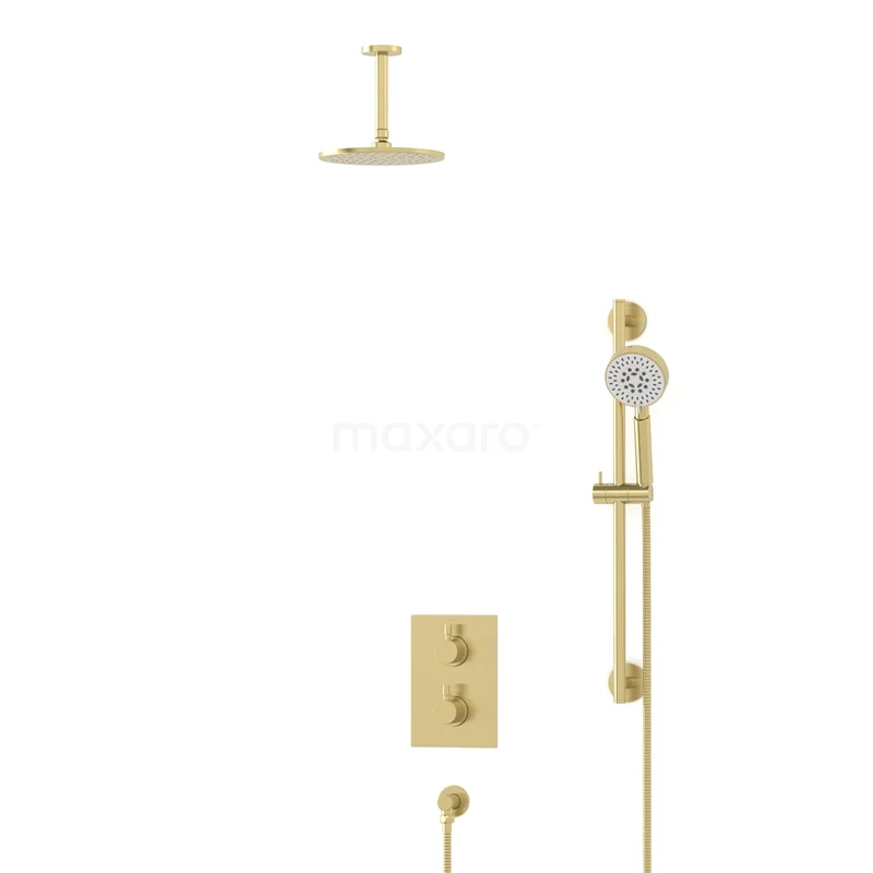 Radius Einbau-Regenbrausegarnitur | Light Gold 20 cm Kopfbrause Thermostatisch BIL55-00137 Radius Einbau-Regenbrausegarnitur | Light Gold 20 cm Kopfbrause Thermostatisch BIL55-00137