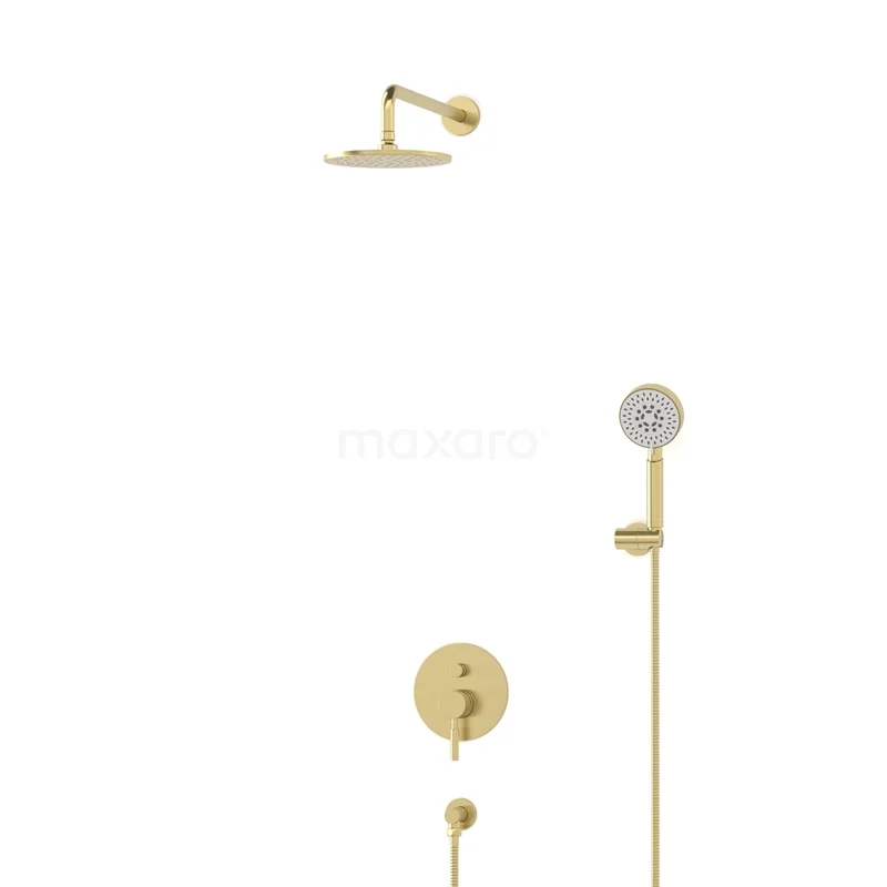 Radius Rain shower Built-in | Light gold 20 cm Rain shower Single lever BIL55-00147