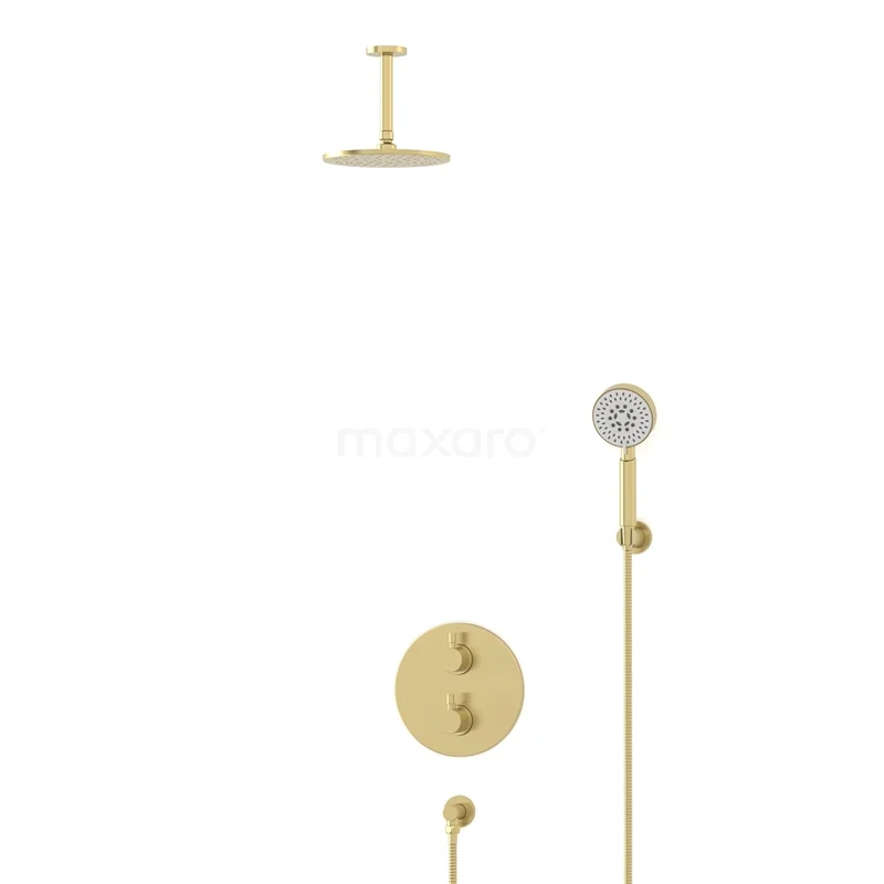 Radius Rain shower Built-in | Light gold 20 cm Rain shower Thermostatic BIL55-00172