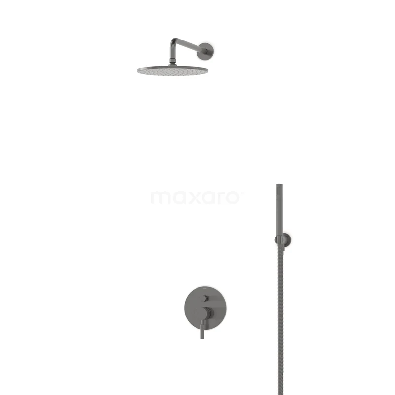 Radius Rain shower Built-in | Black metal 25 cm Rain shower Single lever BIM55-00042