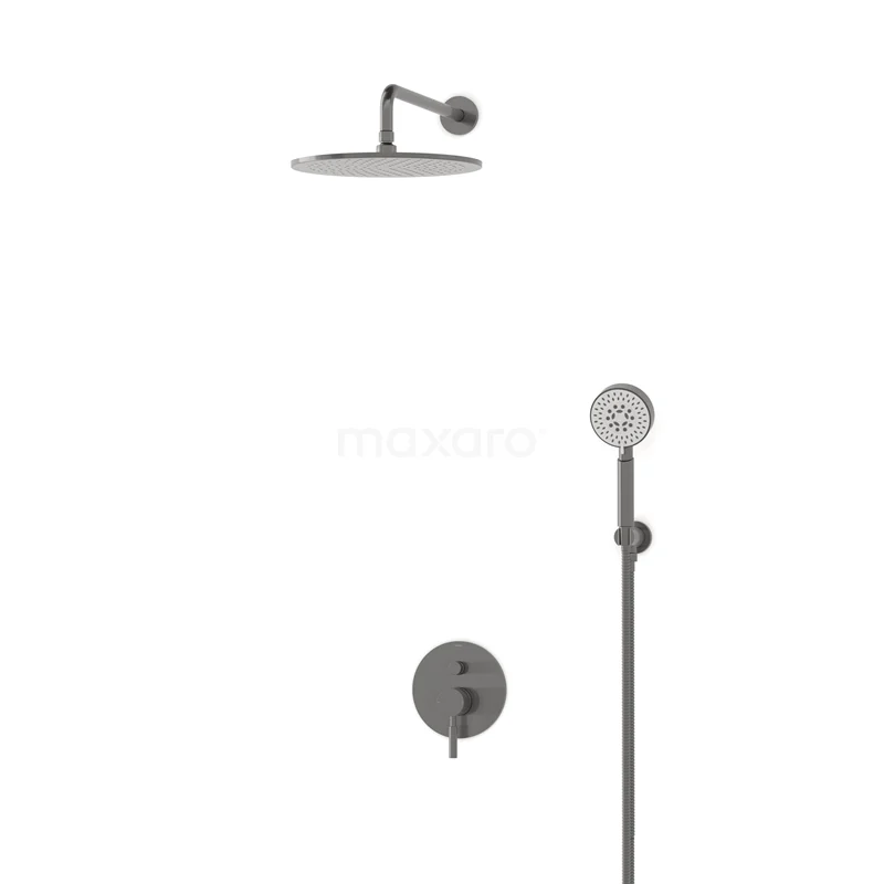 Radius Rain shower Built-in | Black metal 30 cm Rain shower Single lever BIM55-00117