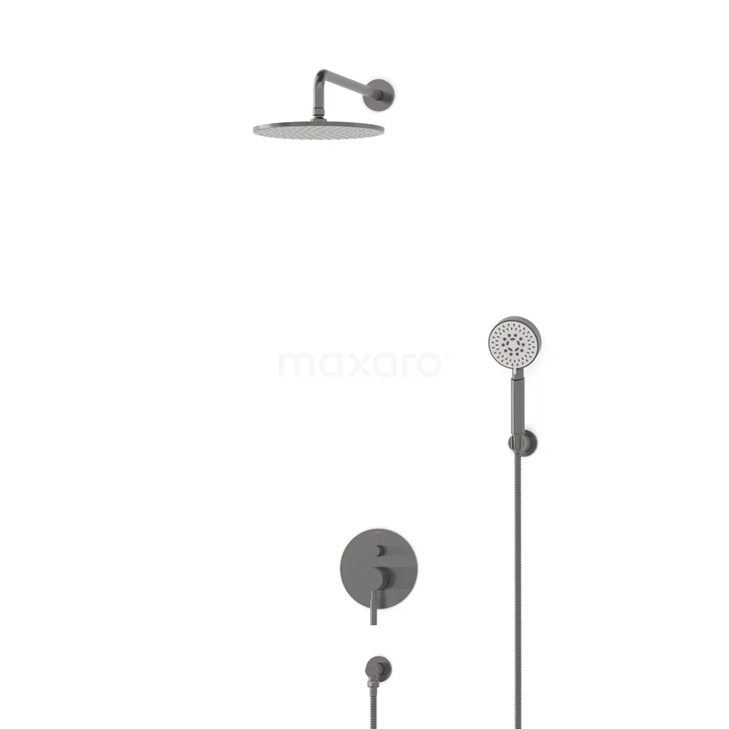 Radius Rain shower Built-in | Black metal 25 cm Rain shower Single lever BIM55-00168