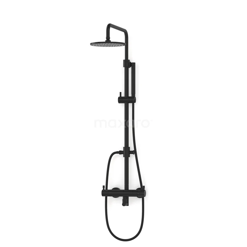 Radius Rain shower Construction | Black 20 cm Rain shower Thermostatic BOZ55-00001