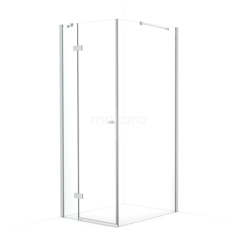 Amber Shower enclosure | 90x80 cm Chrome Clear glass Pivot door Rectangle CTB169410C
