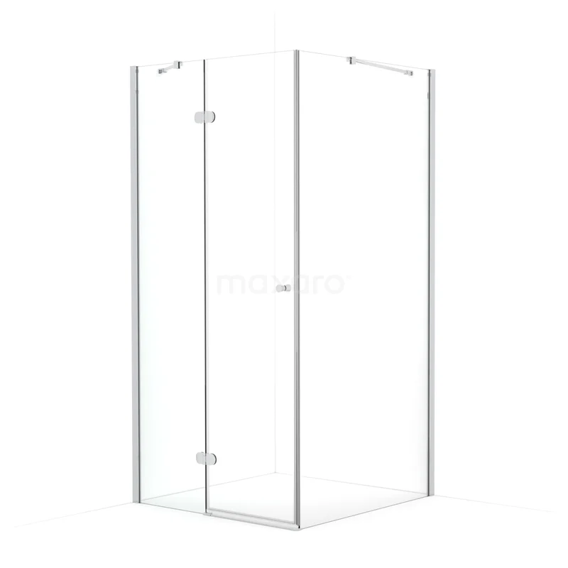 Amber Shower enclosure | 90x90 cm Chrome Clear glass Pivot door Square CTB359420C