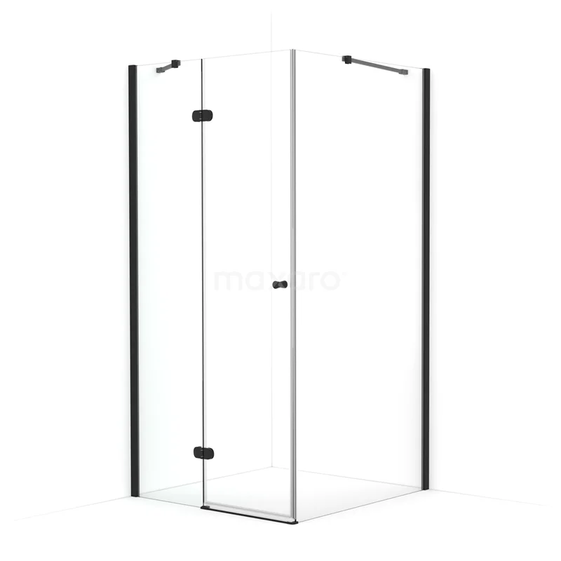 Amber Shower enclosure | 100x90 cm Matte black Clear glass Pivot door Rectangle CTB459420M