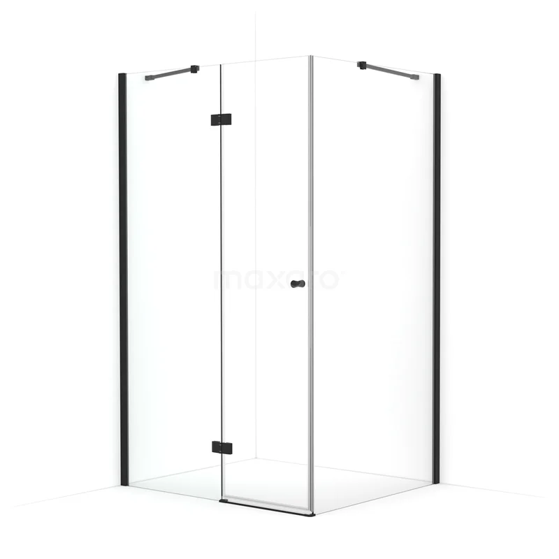 Amber Shower enclosure | 110x100 cm Matte black Clear glass Pivot door Rectangle CTB5510410M