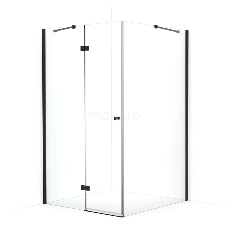 Amber Shower enclosure | 120x110 cm Matte black Clear glass Pivot door Rectangle CTB5512410M