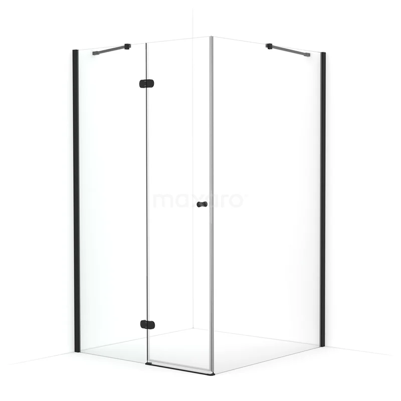 Amber Shower enclosure | 120x110 cm Matte black Clear glass Pivot door Rectangle CTB6511420M